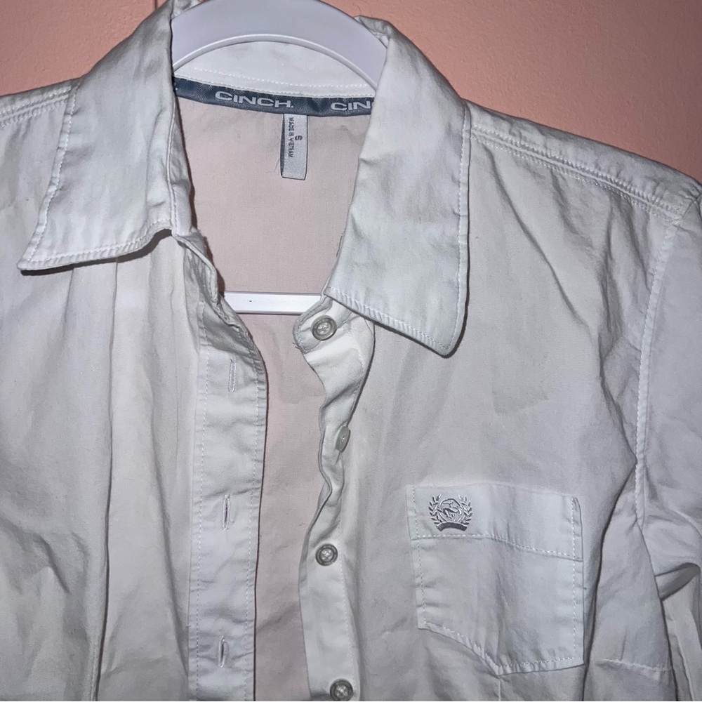 Cinch White Collared Button-Up Shirt